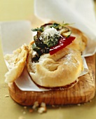 Panino with Mediterranean vegetable filling