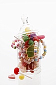Assorted sweets in a sweet jar