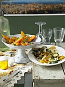 Antipasti: carrots and grilled vegetables