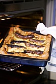 Toad-in-the-hole (Sausages in Yorkshire pudding batter, UK)