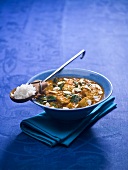 Turkey curry with a spoonful of rice