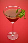 Tomato cocktail with basil and pepper