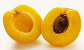 A Halved Apricot with Pit