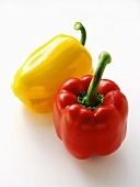 A Red and a Yellow Bell Pepper