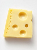 A piece of Emmental cheese