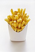 French Fries in White Fast Food Box