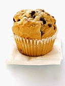 A Chocolate Chip Muffin on a Napkin