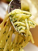 Forkful of Spaghetti with Pesto