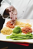 Home-made coloured pasta
