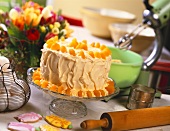 Spring Cake Decorated with Dried Apricots