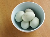 Free Range White Eggs in a Bowl