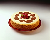 Chocolate Swirl Cheesecake with Raspberries