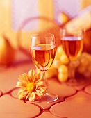 Glass of White Wine with Flower