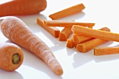 Whole carrots and carrot sticks