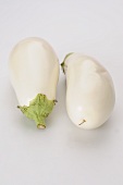 Two white aubergines
