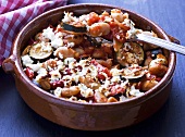 Vegetable gratin with courgette, tomatoes and feta
