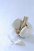 Garlic bulb, broken open