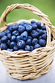Fresh blueberries in a basket
