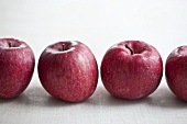 A row of red apples
