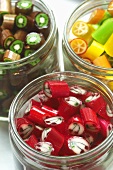 Handmade Papabubble bonbons in jars