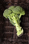 Fresh Broccoli in a Basket; From Above