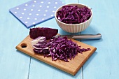 Shredded red cabbage