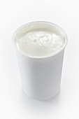 Yogurt in a plastic cup