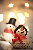 A marzipan snowman for Christmas