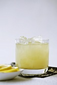 Pineapple Juice with Rum Over Ice in Glass