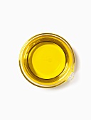 Container of Oil; From Above; White Background