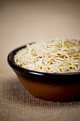 Natural rice in a ceramic bowl