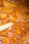 Apricot jam being prepared
