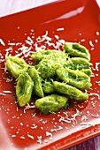 Gnocchi with pesto and pecorino cheese