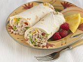 Turkey Salad Wraps with Raspberries and Pineapple