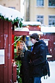 Couple at a Christmas market