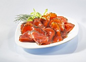 Smoked salmon with herbs