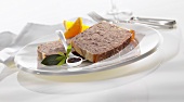 Two slices of boar pate