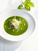 Pesto with pine nuts, basil, white bread and Parmesan