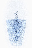 Ein Glas hinter mit Wasserperlen