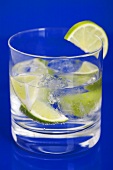 Gin and tonic with slices of lime