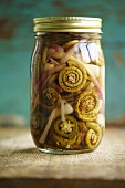 Jar of Pickled Fiddleheads