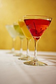 A Row of Assorted Flavored Cocktail Martinis
