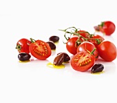 Vine tomatoes and black olives