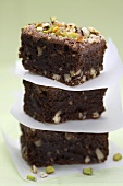 Brownies with nuts and pistachios