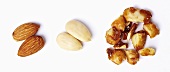 Whole almonds, shelled almonds and almond brittle