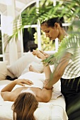 A woman having a massage