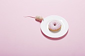 Mouse and doughnut on plate