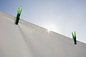 A linen cloth drying in the sunshine