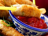 Crispy Thai fish rolls with chili sauce