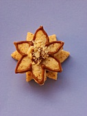 Nut nougat flower with hazelnuts